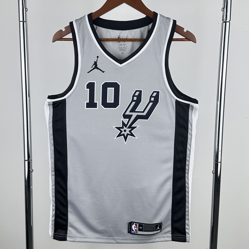 20-21 SA Spurs SOCHAN #10 Grey Top Quality Hot Pressing NBA Jersey (Trapeze Edition) 飞人版