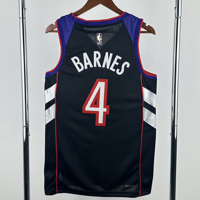 24-25 Raptors BARNES #4 Purple Retro Top Quality Hot Pressing NBA Jersey