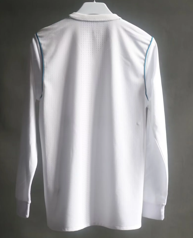 2017/2018 RMA Home Long Sleeves Player Version 1:1 Quality Retro Soccer Jersey