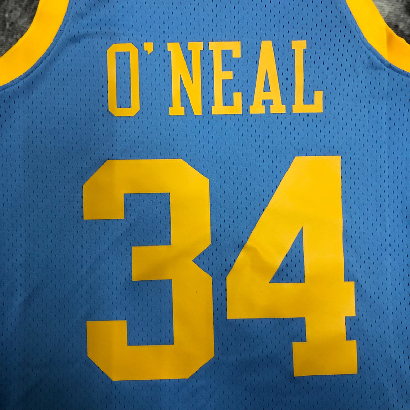 2002 LAKERS O'NEAL #34 Light blue Retro Top Qua...