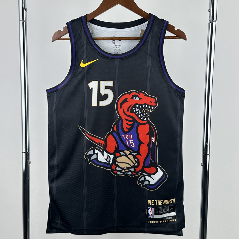 24-25 Raptors CARTER #15 Black City Edition Top Quality Hot Pressing NBA Jersey