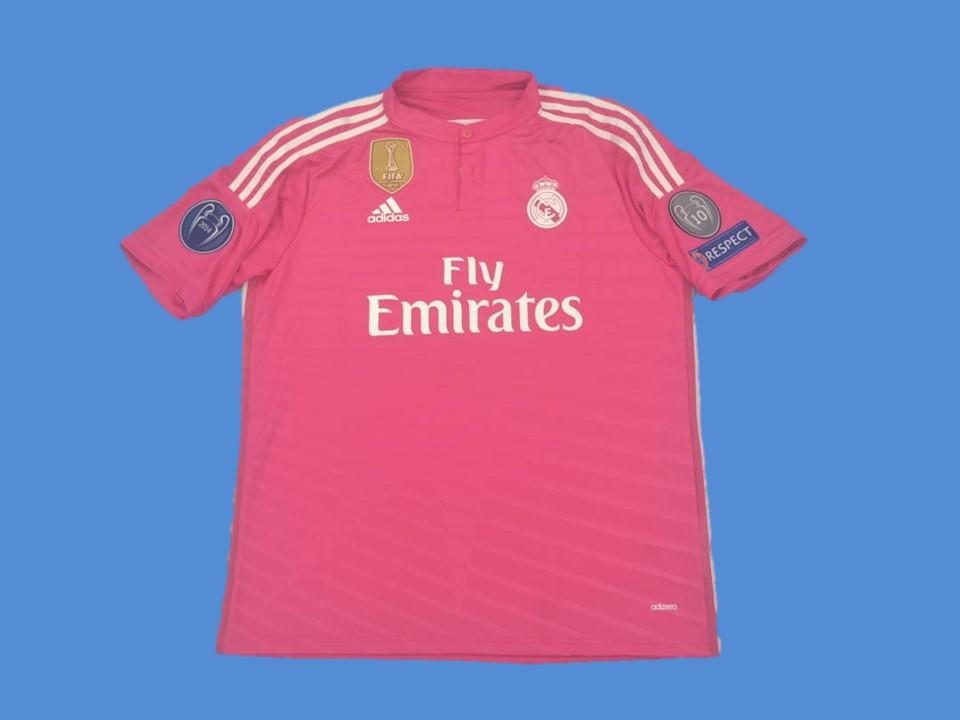 2014-2015 RMA Away Pink Retro Soccer Jersey