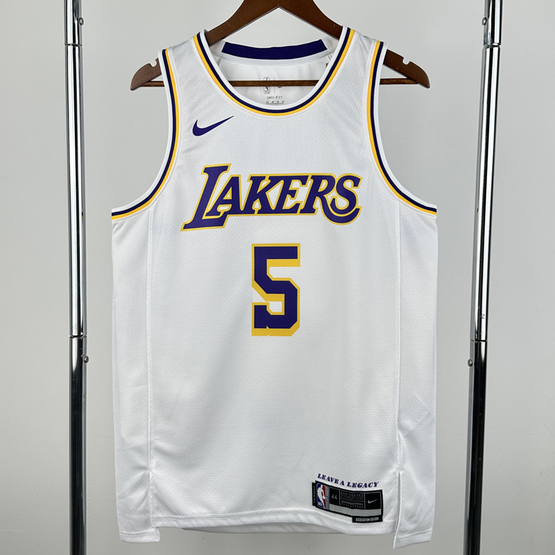 22-23 Lakers AYTON #5 White Top Quality Hot Pressing NBA Jersey(圆领)