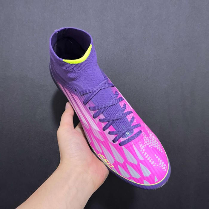 F50+ FG High Soccer Shoes-Purple/Red