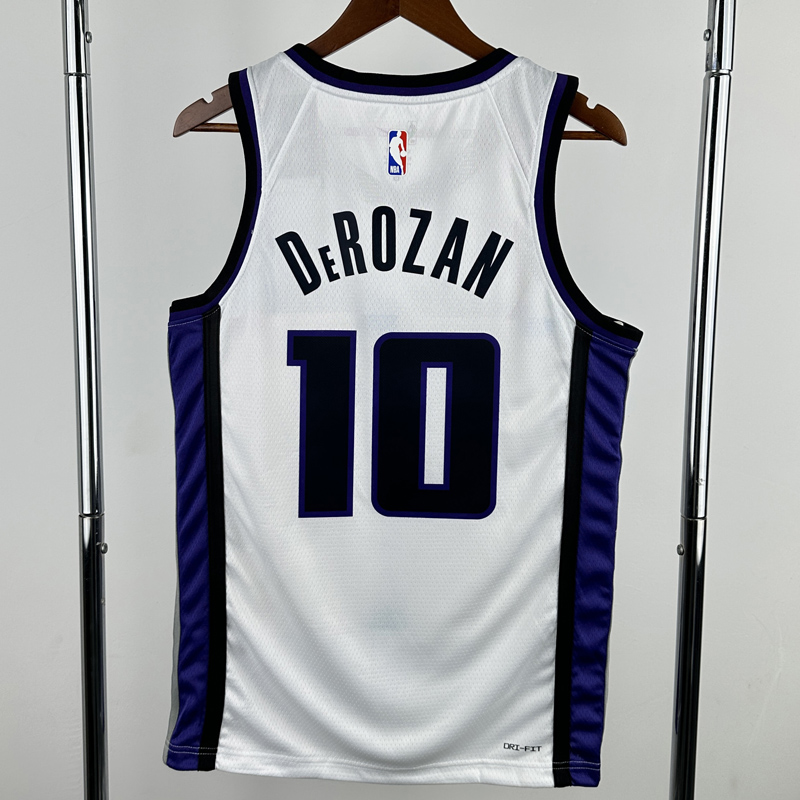 23-24 Kings DEROZAN #10 White Top Quality Hot Pressing NBA Jersey