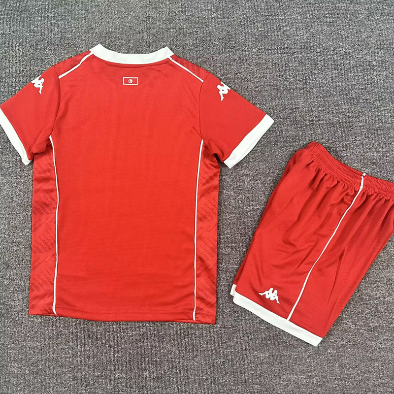25-26 Tunisia Home Kids Soccer Jersey