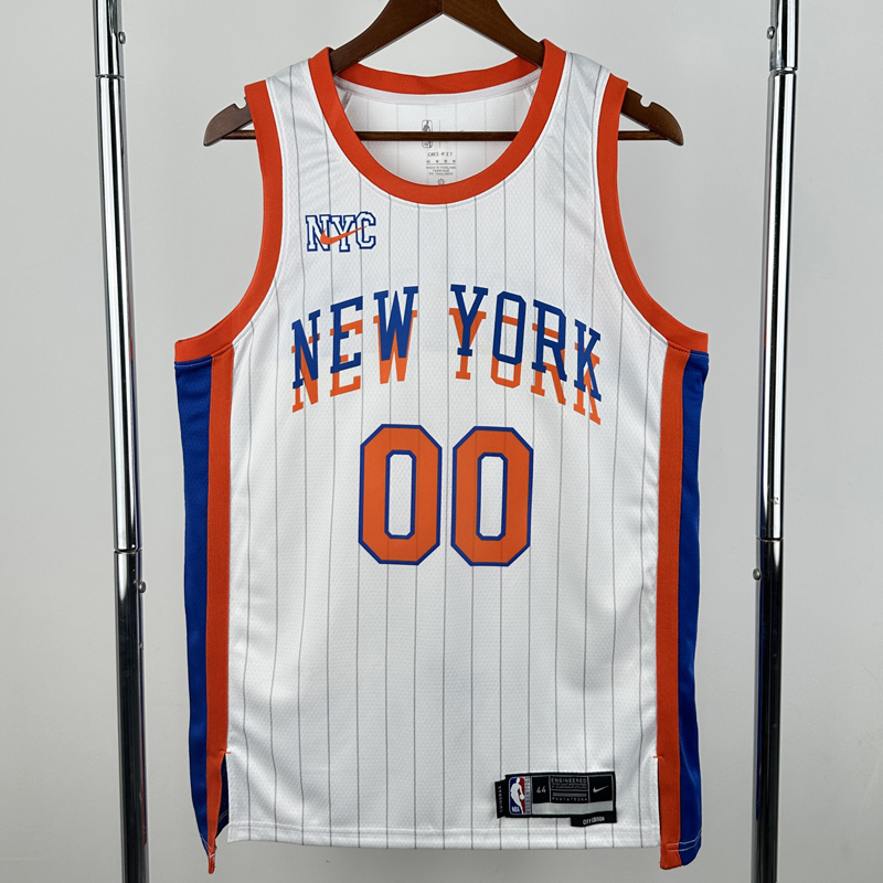 24-25 KNICKS CLARKSON #00 White City Edition Top Quality Hot Pressing NBA Jersey