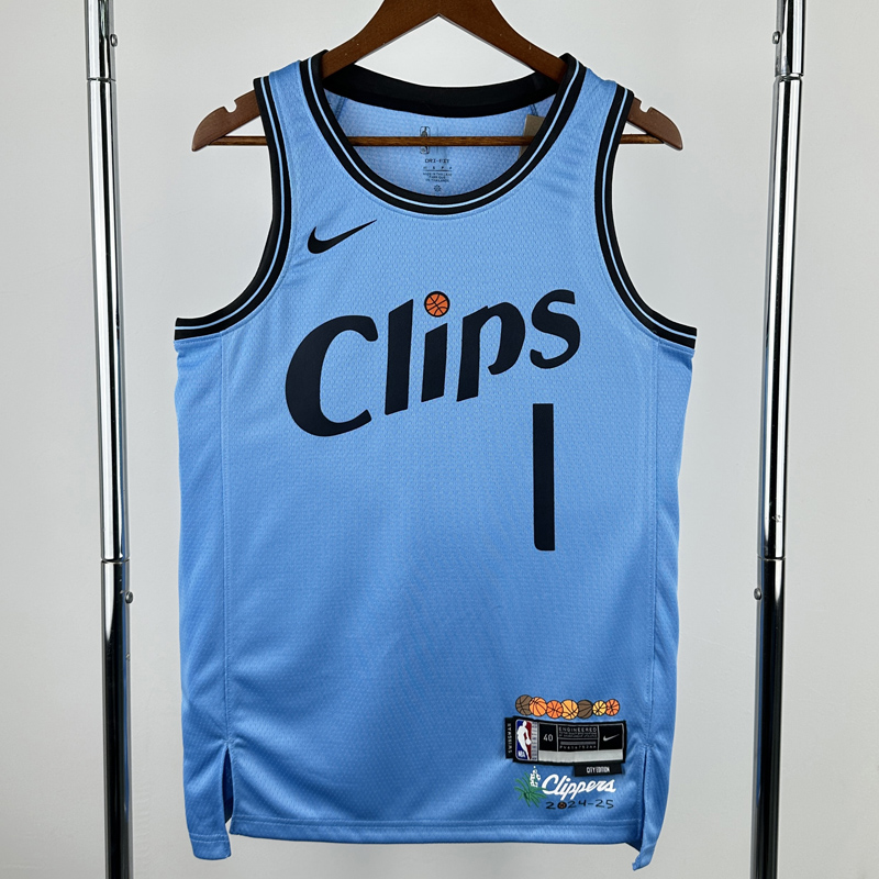 24-25 Clippers HARDEN #1 Blue City Edition Top Quality Hot Pressing NBA Jersey