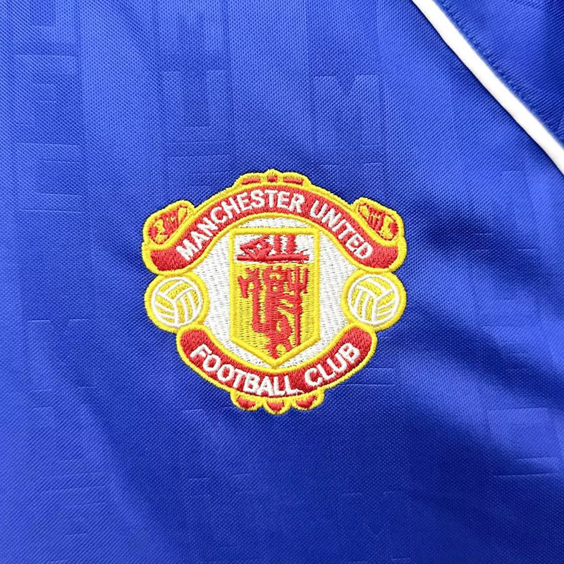 1988-1990 Man Utd Away Blue Retro Soccer Jersey