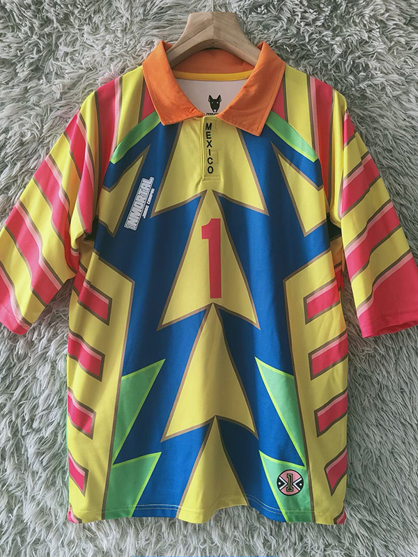 1998 Mexico Campos #1 GoalKeeper Retro Soccer Jersey