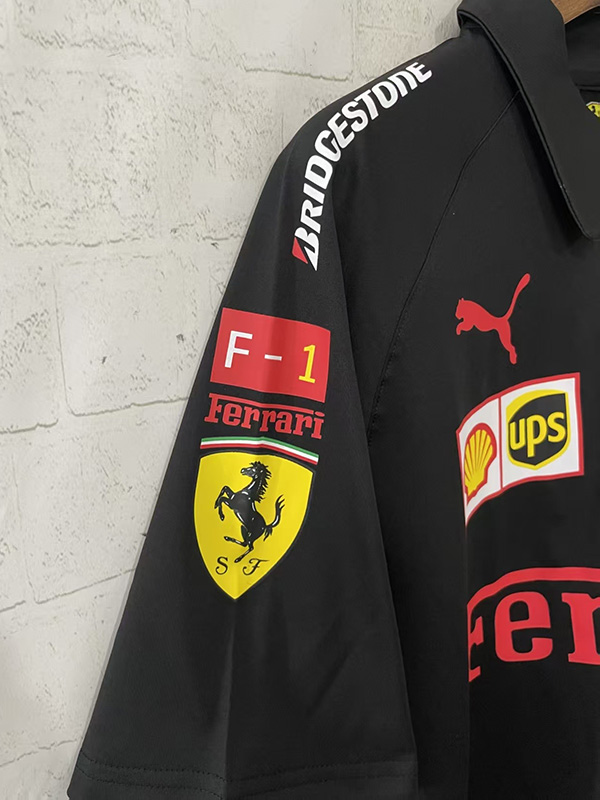 25-26 F1 Ferrari Black Casual Polo Racing Suit (有领)