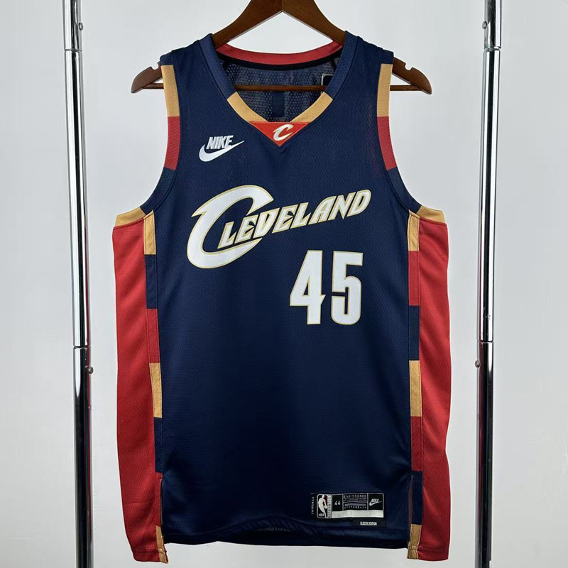 25-26 Cleveland Cavaliers MITCHELL #45 Royal blue Retro Top Quality Hot Pressing NBA Jersey (V领)