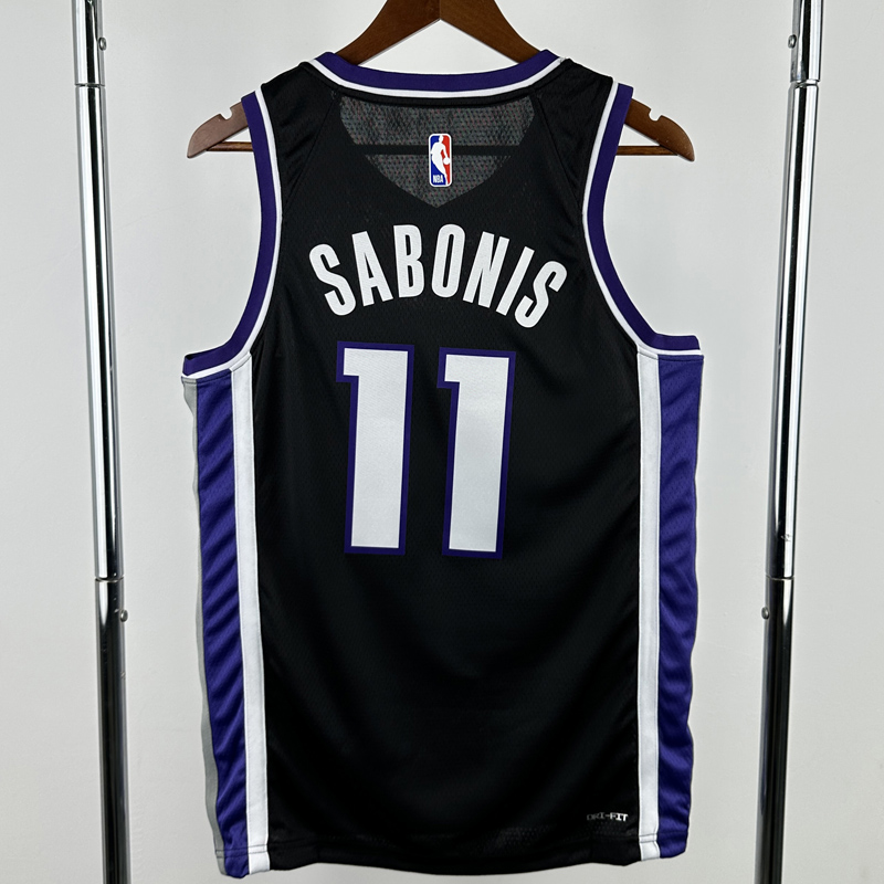 23-24 Kings SABONIS #11 Black Top Quality Hot Pressing NBA Jersey