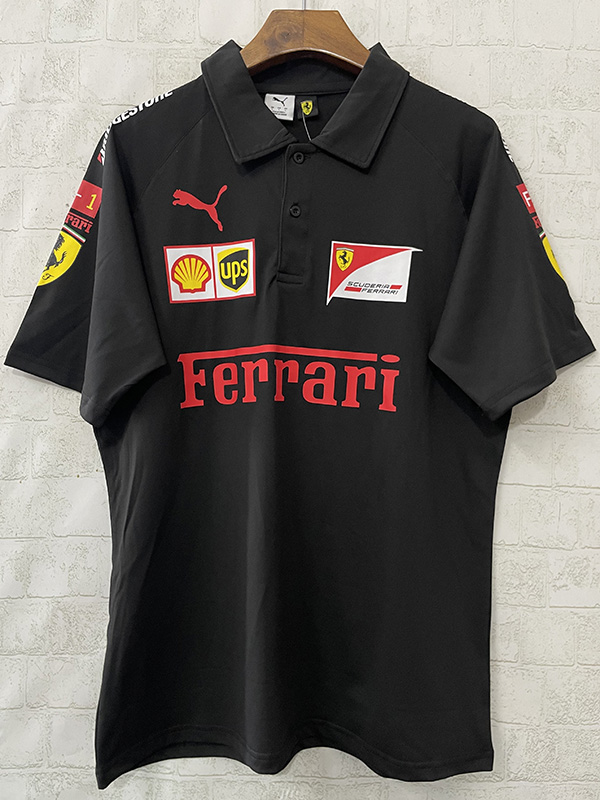 25-26 F1 Ferrari Black Casual Polo Racing Suit (有领)