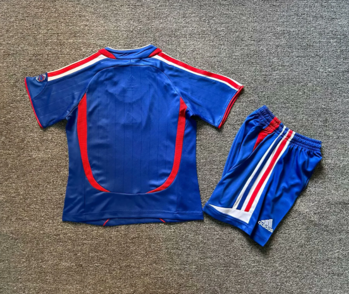2006 France Home Kids Retro Soccer Jersey