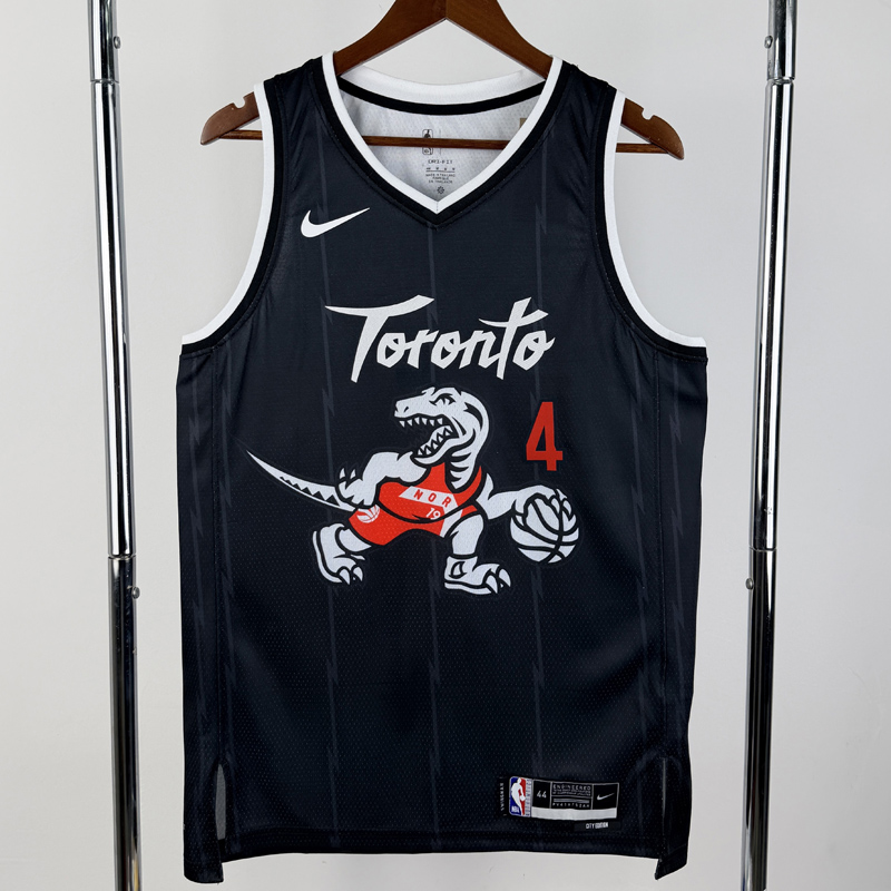 25-26 Raptors BARNES #4 Black City Edition Top Quality Hot Pressing NBA Jersey