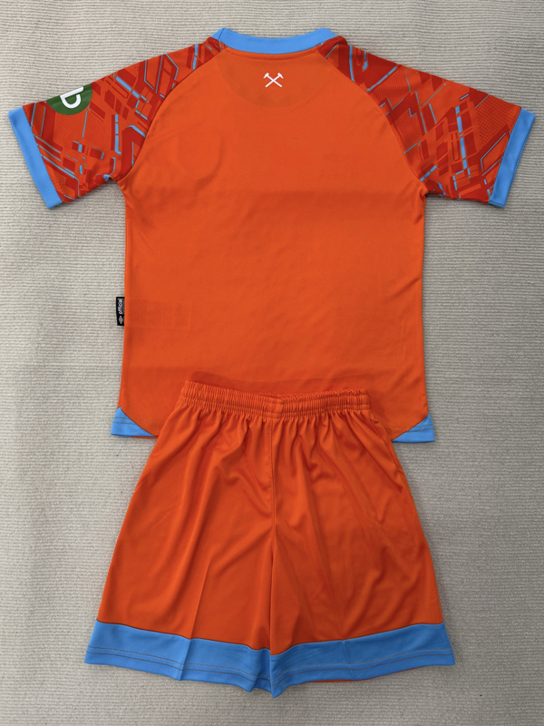 25-26 West Ham Orange Goalkeeper Kids Soccer Jersey