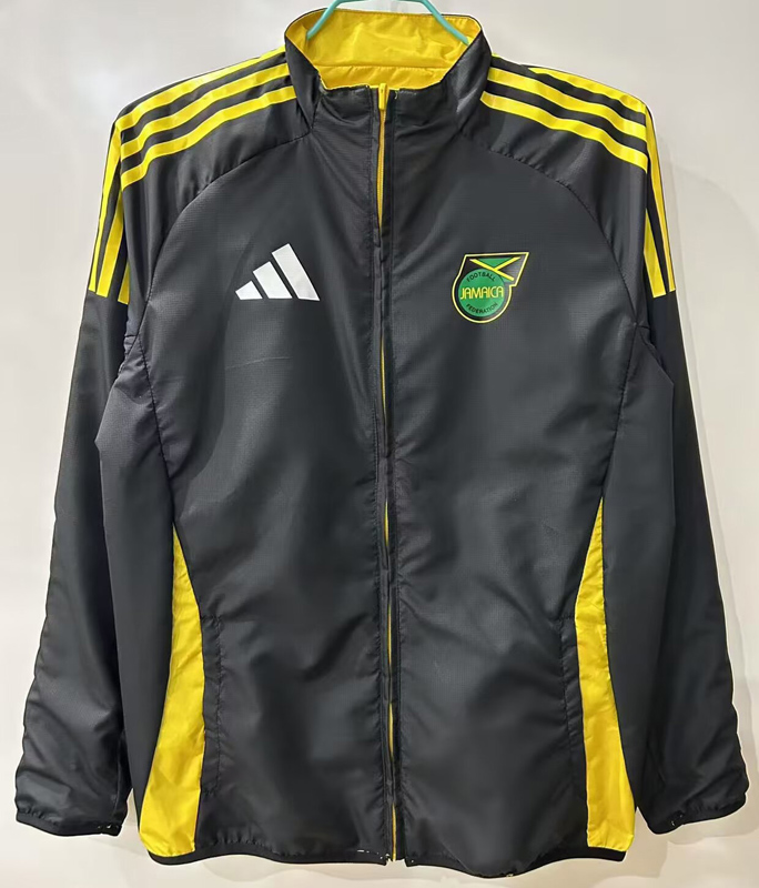 25-26 Jamaica Yellow & Black Double Sided Windbreaker (双面风衣)(刺绣)