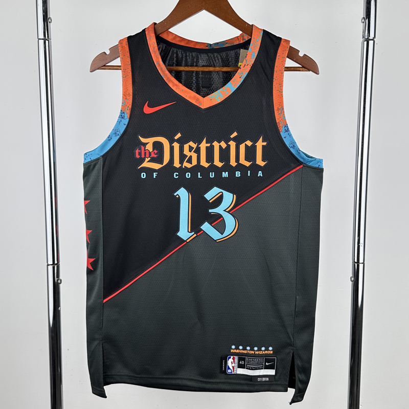 23-24 Wizards POOLE #13 Black City Edition Top Quality Hot Pressing NBA Jersey