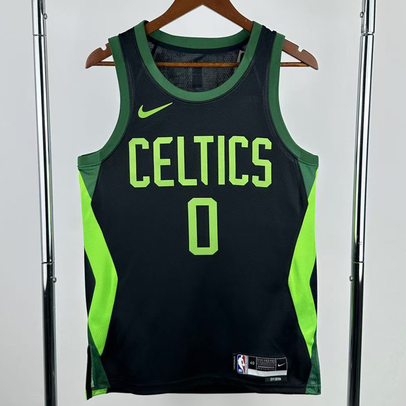 24-25 CELTICS TATUM #0 Black City Edition Top Quality Hot Pressing NBA Jersey