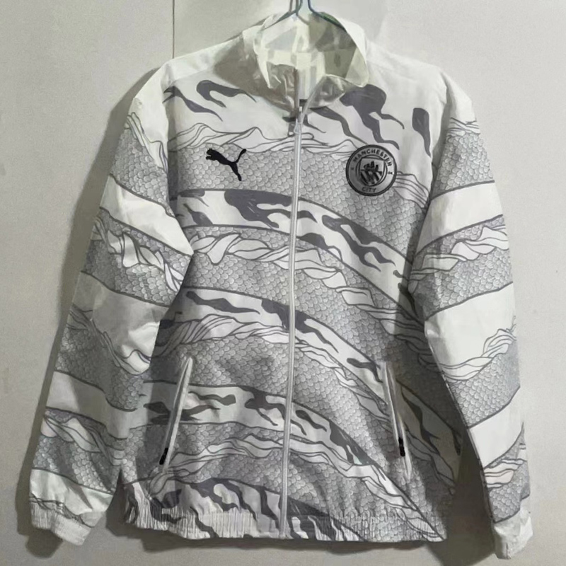 2024 Man City White Double Sided Windbreaker (双面风衣)