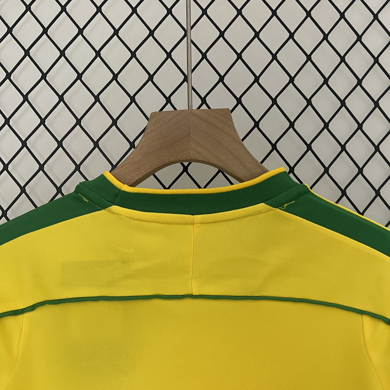 1998 Brazil Home Kids Retro Soccer Jersey
