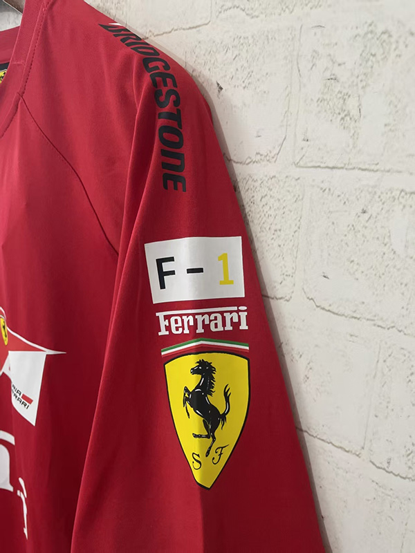 25-26 F1 Ferrari Red Casual T-Shirts Racing Suit (圆领)