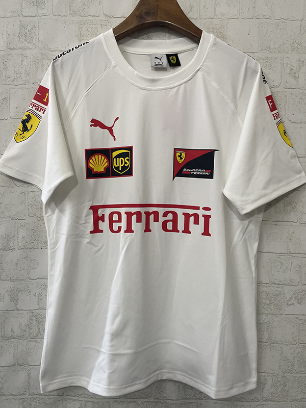25-26 F1 Ferrari White Casual T-Shirts Racing Suit (圆领)