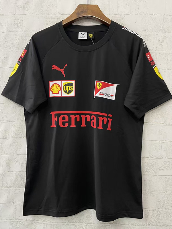 25-26 F1 Ferrari Black Casual T-Shirts Racing Suit (圆领)