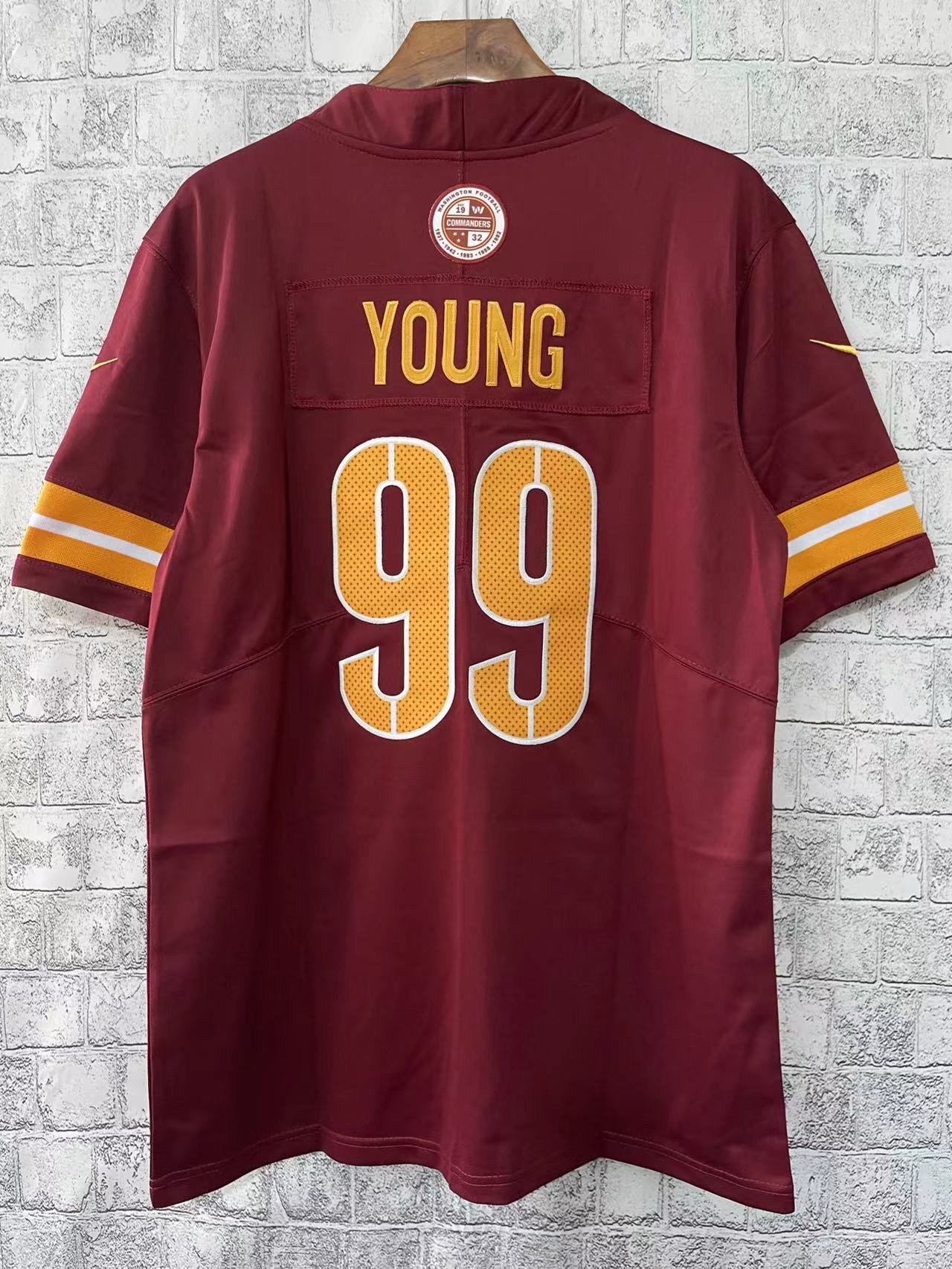 2023 Men‘s Washington Commanders YOUNG 99 NFL Jersey
