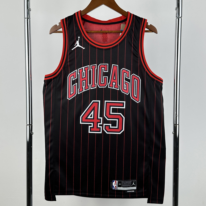 25-26 BULLS JORDAN #45 Black Top Quality Hot Pressing NBA Jersey (Trapeze Edition) 飞人版