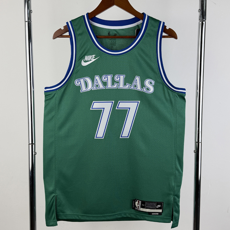 25-26 Dallas Mavericks DONCIC #77 Green Retro Top Quality Hot Pressing NBA Jersey