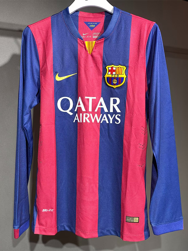 2014-2015 BAR Home Player Version 长袖球员 Long Sleeve Retro Soccer Jersey