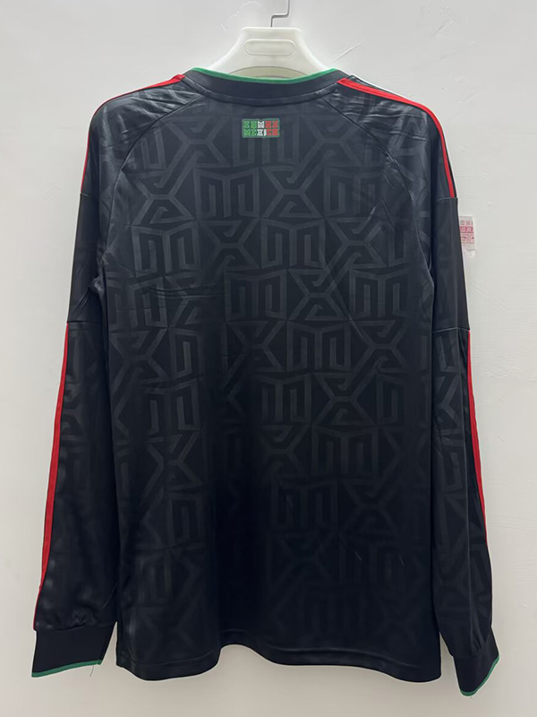 25-26 Mexico Black Long Sleeve Training shirts (长袖)(三色叶)