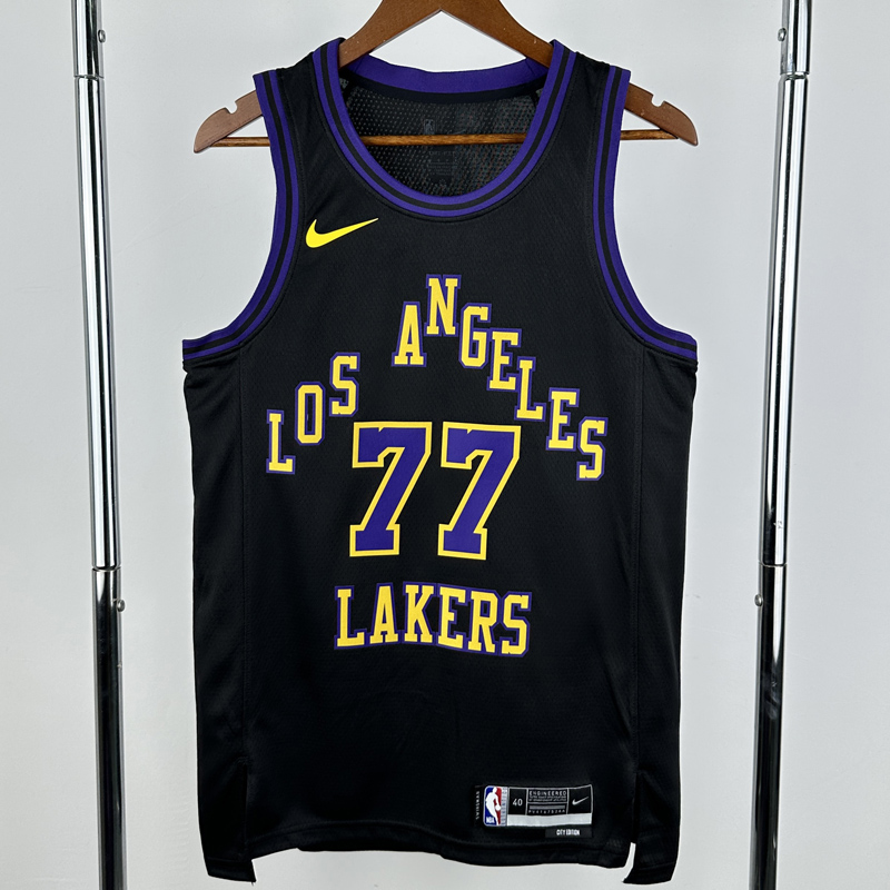 23-24 LAKERS DONCIC #77 Black City Edition Top Quality Hot Pressing NBA Jersey