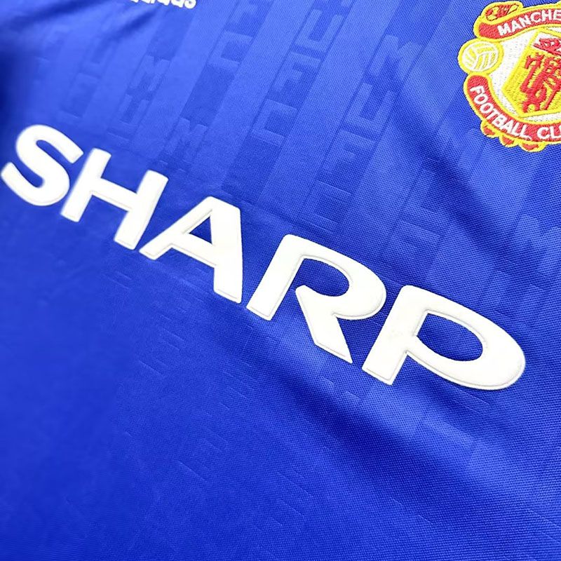 1988-1990 Man Utd Away Blue Retro Soccer Jersey