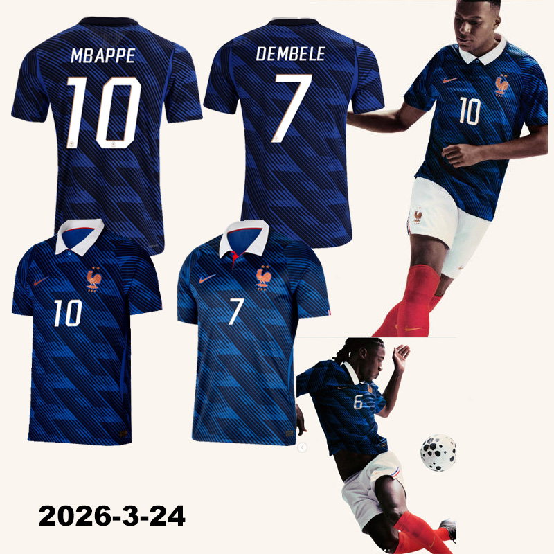 26-27 France Home Kids Soccer Jersey