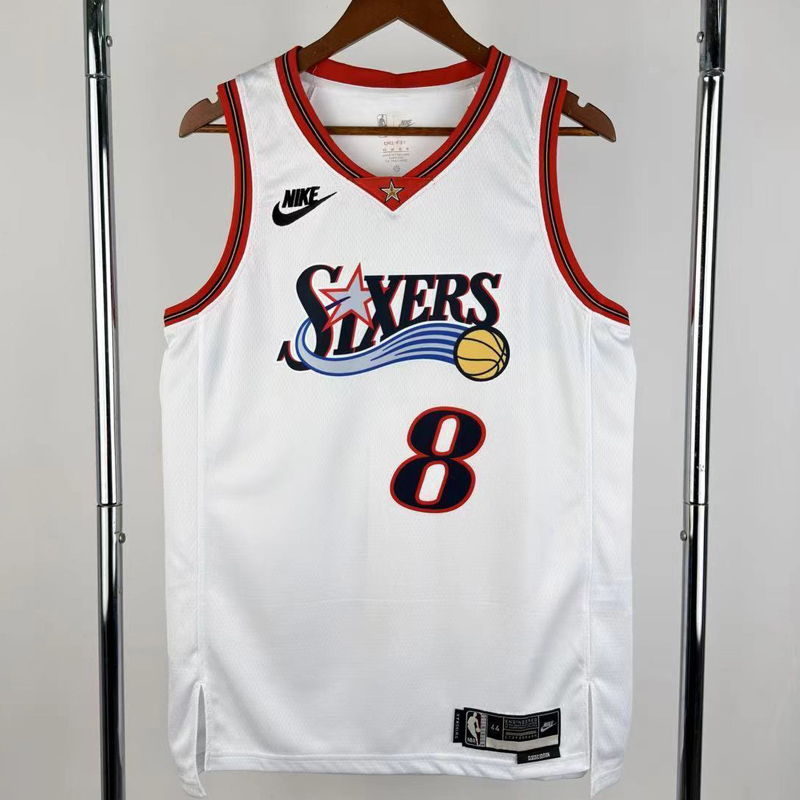 25-26 76ERS GEORGE #8 White Top Quality Hot Pressing NBA Jersey (V领)
