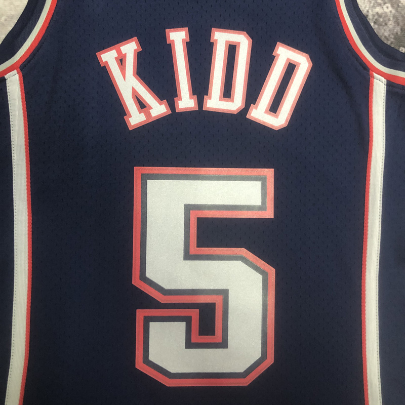 2006-07 NETS KIDD #5 Dark Blue Retro Top Qualit...