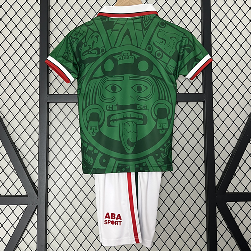 1998 Mexico Home Kids Retro Soccer Jersey