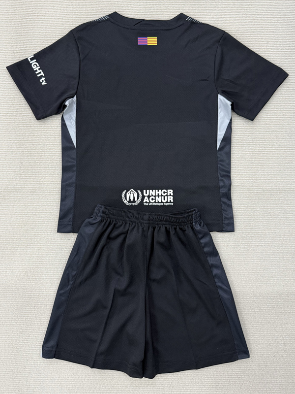 25-26 BAR Black Goalkeeper Kids Soccer Jersey