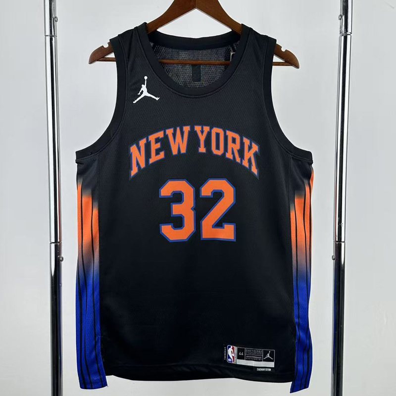25-26 KNICKS TOWNS #32 Black Top Quality Hot Pressing NBA Jersey