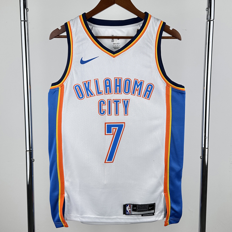 22-23 OKC Thunder HOLMGREN #7 White City Edition Top Quality Hot Pressing NBA Jersey