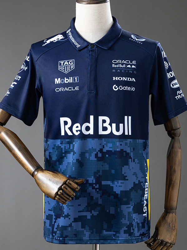 2025 Red Bull Royal blue Polo Racing Suit