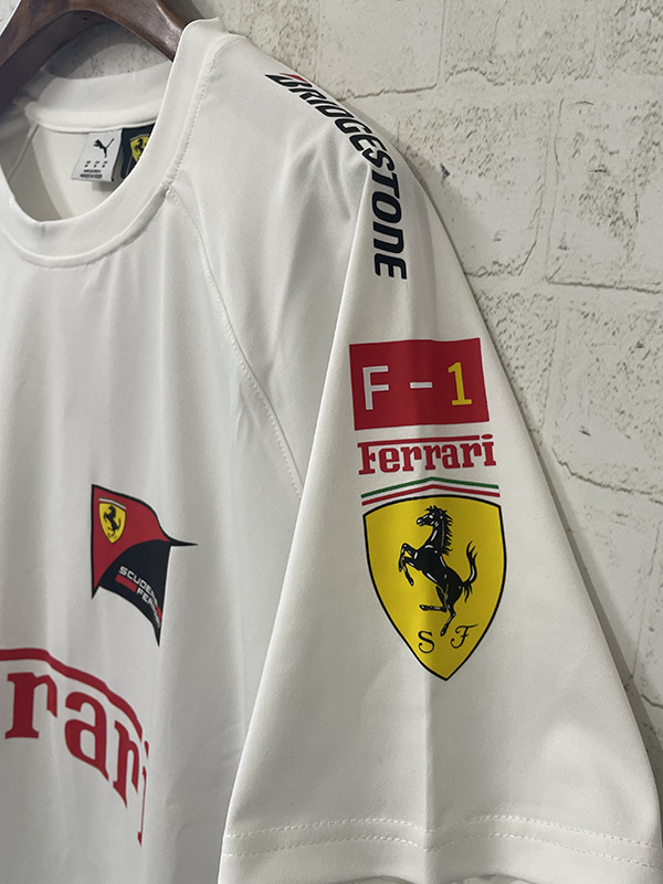 25-26 F1 Ferrari White Casual T-Shirts Racing Suit (圆领)