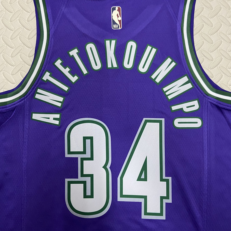 22-23 BUCKS ANTETOKOUNMPO #34 Purple Top Qualit...