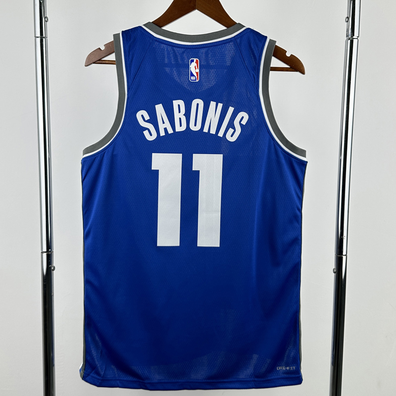 23-24 Kings SABONIS #11 Blue City Edition Top Quality Hot Pressing NBA Jersey
