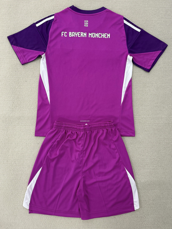 25-26 Bayern Purple Goalkeeper Kids Soccer Jersey