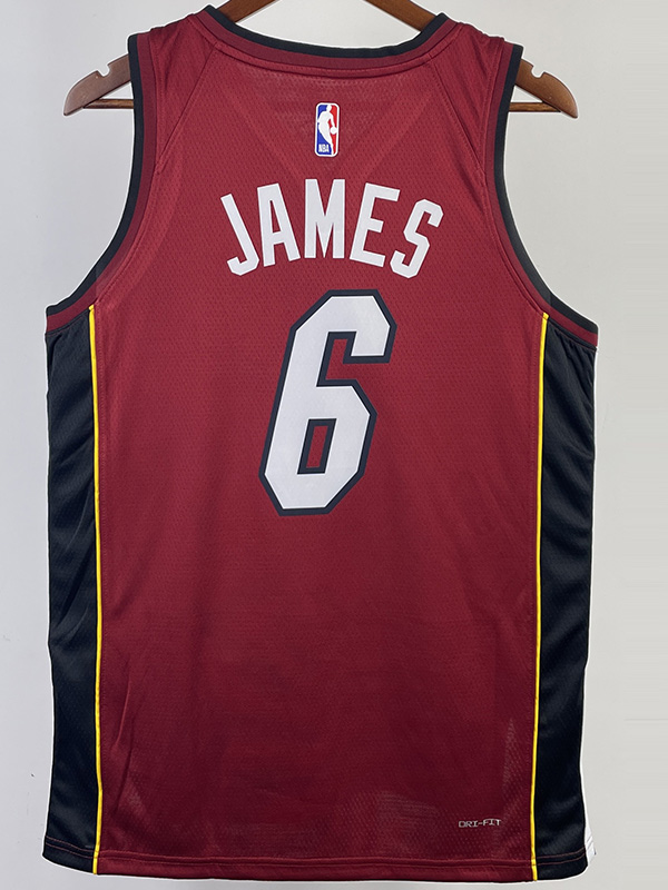 22-23 HEAT JAMES #6 Red Top Quality Hot Pressin...