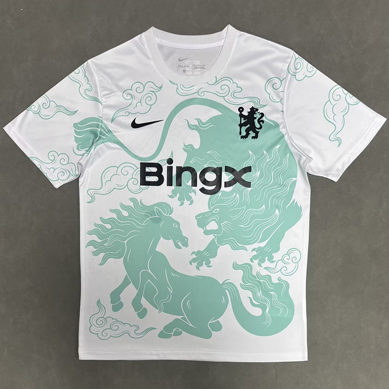26-27 CHE White Green Training shirts